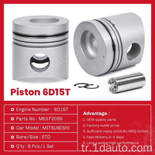 Otomatik Parçalar Mitsubishi Motor Pistonu 6D15T ME072055